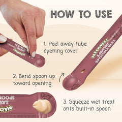 Savory Spoonables with Real Salmon, Tuna & Krill, Tube, Triple Flavor Squeezable Lickable Wet Treats for Cats with Built-in Spoon for Less Mess