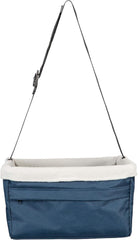 Solvit Product PetSafe Happy Ride Booster Seat – Raised Dog Travel Seat – Installs on Car Seats with a Headrest – Safety Tether – Machine Washable – Folds Flat for Storage, Navy