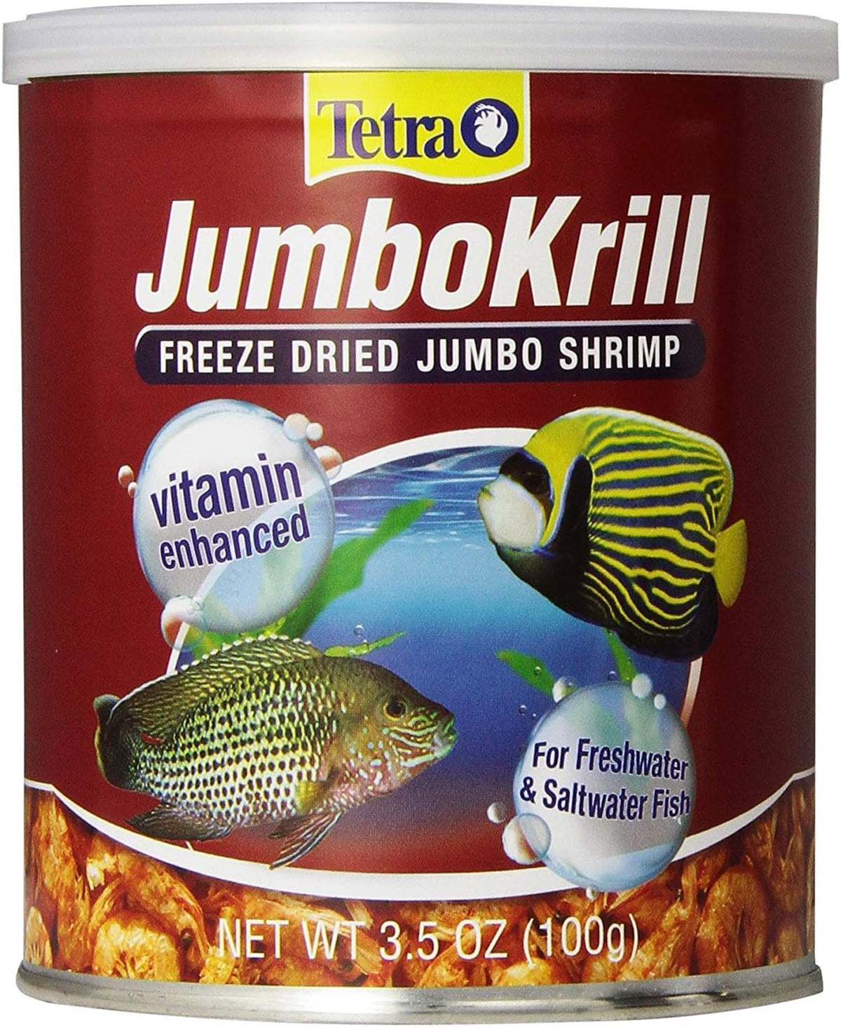 Tetra JumboKrill Freeze-Dried Jumbo Shrimp, Natural Shrimp Treat For aquarium Fish, red (16198) : Pet Food : Pet Supplies