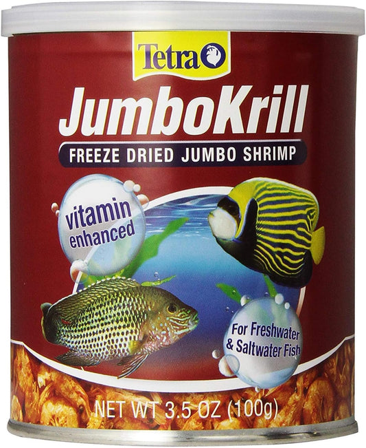 Tetra JumboKrill Freeze-Dried Jumbo Shrimp, Natural Shrimp Treat For aquarium Fish, red (16198) : Pet Food : Pet Supplies