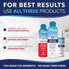 TropiClean OxyMed Dog Shampoo for Allergies and Itching , Medicated Oatmeal Shampoo for Dry Itchy Skin, Seborrhea, & Hot Spots 20 oz