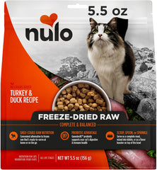 Nulo Freestyle Freeze-Dried Raw, Ultra-Rich Grain-Free Dry Cat Food for All Breeds and Life Stages with BC30 Probiotic for Digestive and Immune Health, Turkey & Duck