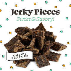 Primal Beef Jerky Dog Treats Made with Beef Bone Broth, Give Pieces a Chance, Training Treat for Dogs, 4 oz