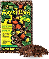 Exo Terra Forest Bark Natural Terrarium Substrate, 8 Quarts, PT2752 | 100% Natural Fir Bark for Reptiles | Hygroscopic Moisture Control | Ideal for Humidity-Loving Reptile | Encourage Digging Behavior