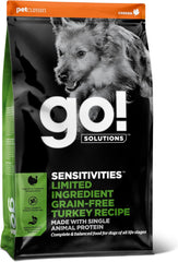 Go! Solutions Sensitivities Limited Ingredients, Grain-Free Dry Dog Food, Turkey Recipe for Sensitive Stomach