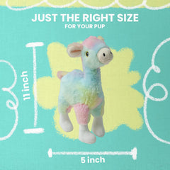 Snugarooz Ally The Alpaca Plush Dog Toy with Repair Patch – Tie Dye Design with Crinkle & Squeak Sounds – Durable for Small to Medium Dogs