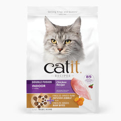 Catit Recipes Double Fusion Indoor Cat Food – Chicken Recipe, High-Protein, Freeze-Dried Raw Toppings, No by-Products, Minimally Processed, Balanced Nutrition for Indoor Cats