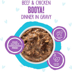 Weruva BFF Oh My Gravy Booya Grain Free Beef & Chicken in Gravy Cat Food Pouch 2.8-oz, case of 12