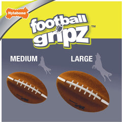 Nylabone Power Play Felt Football Gripz Fetch Toy, Squeaky Ball Chew Toy for Dogs