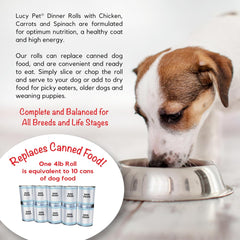 Lucy Pet Dinner Rolls-Mom's Meatloaf Chicken with Carrots and Spinach 2.75oz/1 ea