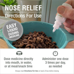 HomeoPet Nose Relief, Safe and Natural Sinus Supplement for Cats, Dogs, and Other Small Animals, 15 Milliliters