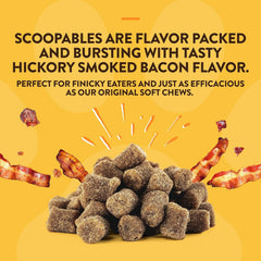 NaturVet Scoopables Quiet Moments Dog Calming Aid for Dogs - Promotes Calm with Stressful Events Like Storms, Fireworks, Travel, Separation Anxiety - Hickory Smoked Bacon Flavored