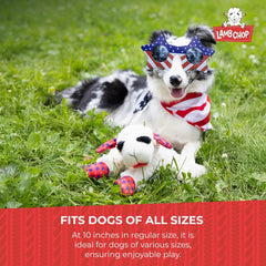 Multipet Lamb Chop Dog Plush Toy - Squeaky Dog Toy for Small & Medium Dogs - Extra Soft Plush Dog Toy - Stuffed Animal Dog Toy for Cuddling & Playing - Cute Pet Toy (10", Cream, 5 Squeakers)