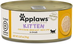 Applaws Natural Wet Kitten Food – Chicken Breast in Broth (24 x 2.47 oz Cans)
