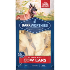 Barkworthies Protein-Rich Cow Ears - All-Natural Rawhide Alternative - Easily digestible Dog Chew - Gourmet, Healthy Dog Treats