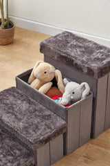 Pet Stairs for Dogs and Cats, 4 Steps, Soft Velvet Cover, Wooden Frame, Easy Assembly