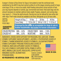 Evanger's Heritage Classics Chicken & Rice for Dogs - 12, 12.5 oz Cans