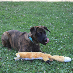 Skinneeez Extreme Quilted Fox - Durable, Stuffing Free Dog Toy with 4 Layers of Diamond Stitched Fabric & 2 Squeakers- Ideal for Medium and Large Aggressive Puppies and Dogs