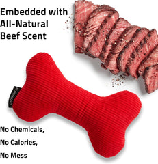 Playology Plush Squeaky Bone , All Natural Beef
