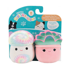 Squishmallows Squeaky Plush Plants Kervena & Afiyah Pink & White 3.5" 2 pack