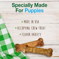 Nylabone Healthy Edibles Natural Puppy Chews Long Lasting Treats for Puppies, Roast Beef, Apple & Bacon Flavor