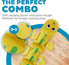 Outward Hound Fire Biterz Red Lizard Plush Firehose Material Interactive Dog Toy