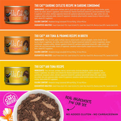 Tiki Cat Grill, Tuna & Crab Surimi, High-Protein and 100% Non-GMO Ingredients, Wet Whole Foods Cat Food for All Life Stages