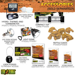 Exo Terra Glass Terrarium Kit, for Reptiles and Amphibians, Nano, 8 x 8 x 8 inches, PT2599A1