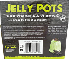 Komodo Jelly Pots Mixed Fruit Flavor Insect Food | Individually Portioned | Provides Nutrition & Hydration for Fruit-Eating Reptiles 40 Count Display (16g per Cup)