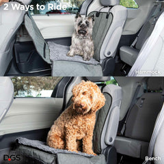 Dog Gone Smart Pet Products Single Backseat Dog Cover for Car - Highly Absorbent Microfiber Material w/Hammock Safety Feature - Durable Oxford Water-Proof Fabric (44In X 35 in)