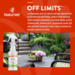 NaturVet Off Limits Pet Training Spray for Dogs & Cats – Deters Pets from Outdoor Areas – Includes Herbal Extracts – Non-Staining Sprays for Training Pets
