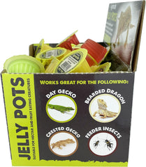 Komodo Jelly Pots Mixed Fruit Flavor Insect Food | Individually Portioned | Provides Nutrition & Hydration for Fruit-Eating Reptiles 40 Count Display (16g per Cup)