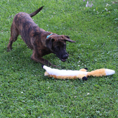 Skinneeez Extreme Quilted Fox - Durable, Stuffing Free Dog Toy with 4 Layers of Diamond Stitched Fabric & 2 Squeakers- Ideal for Medium and Large Aggressive Puppies and Dogs