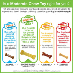 Nylabone Flexi Chew Moderate Dog Dental Chew Toy Bones Triple Pack, Peanut Butter & Bacon