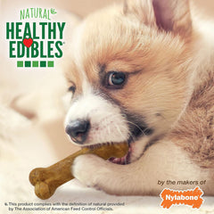 Nylabone Healthy Edibles Natural Puppy Chews Long Lasting Treats for Puppies, Roast Beef, Apple & Bacon Flavor