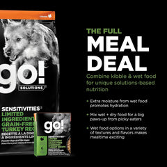 Go! Solutions Sensitivities Limited Ingredients, Grain-Free Dry Dog Food, Turkey Recipe for Sensitive Stomach