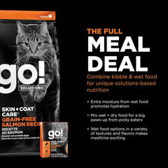 Go! Solutions Skin + Coat Care, Grain-Free Dry Cat Food, Salmon Recipe