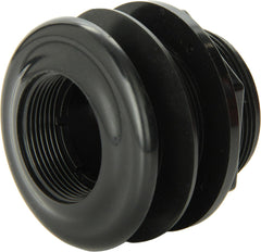 Lifegard Aquatics Standard Threaded Bulkhead Kit for Fish Aquariums – High-Impact Resistant PVC – Includes Bulkhead Fitting, Gasket, Lock Nut – Jet Black