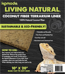 Komodo Fiber Pad | 100% Natural Coconut Fiber Reptile Terrarium Liner | Washable and Reusable| Non-Toxic with No Harmful Chemicals
