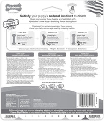 Nylabone Puppy Stages Dog Chew Toy Pack - Puppy Chew Toys for Teething and Chewing - Puppy Supplies - Chicken, Maple Bacon, and Beef Jerky Flavors, Medium/Wolf