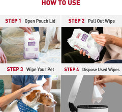 Nature's Miracle Deodorizing Bath Wipes for Dogs, 100 Count, Lavender Scent