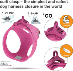 curli Vest Harness curli Clasp Air-Mesh Fuchsia
