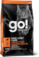 Go! Solutions Skin + Coat Care, Grain-Free Dry Cat Food, Salmon Recipe