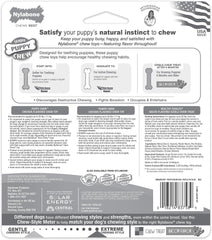 Nylabone Puppy Chew Toys & Natural Treat Triple Pack, Blue, Chicken & Bacon Flavor