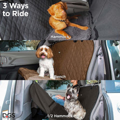 Dog Gone Smart 3-in-1 Nonslip Back Seat Cover & Hammock, for use in Cars, SUVs, and Trucks Coverage Area 54"x61