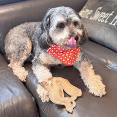 SPOT Dura-Fused Leather Fox Dog Toy – Real Leather & Jute Fabric, Double-Stitched & Durable, Squeaky Interactive Chew Toy for Moderate Chewers, Small & Medium Dogs, Soft Stuffed Fetch Toy, 7.5in