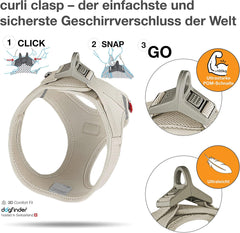 curli Vest Harness curli Clasp Air-Mesh Light-Tan