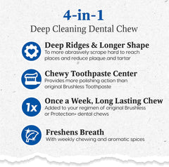 Ark Naturals Extreme Clean Brushless Toothpaste, Longer Lasting Dog Dental Chew for Large Breeds, Freshens Breath, Helps Reduce Plaque and Tartar, 18oz, 1 Pack