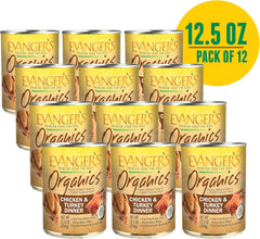 Evanger's Organics Chicken & Turkey Dinner for Dogs - 12, 12.5 oz Cans