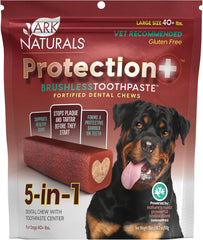 Ark Naturals Protection+ Brushless Toothpaste , Dog Dental Chew with Toothpaste Center – Prevent Plaque & Tartar and Freshen Breath with Dental Chews for Dogs